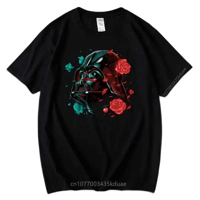 Star Wars Movie T Shirt for Men Clothing Darth Vader Rose Vintage Graphic T-Shirt Men's Women's Summer Cotton Short Sleeve Tops