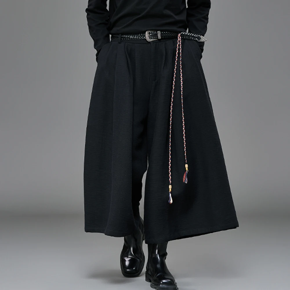 

Mens Skirt Pants Dark Plain Samurai Pants Hakama Fashion Niche Youth Campus Outdoor Versatile Culottes Men'S Clothing 2026 New