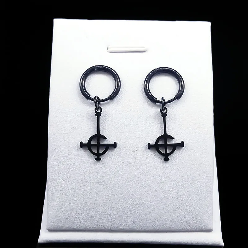 Goth Ghost BC Nameless Dangle Earrings Stainless Steel Ghoul Band Pope Emeritus Mask Grucifix Poster Drop Earring Jewelry E1722