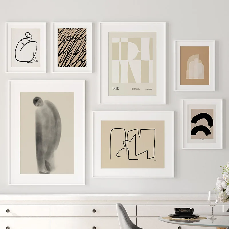 Abstract Line Figure Geometry Color Block Wall Art Canvas Painting Nordic Posters And Prints Wall Pictures For Living Room Decor