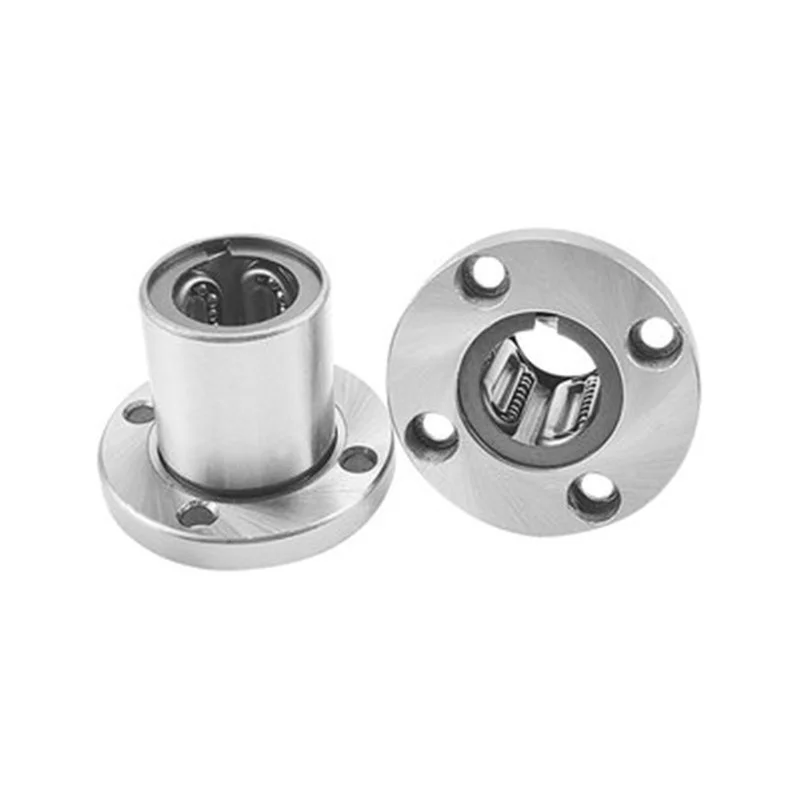1Pcs Steel Cage Circular Flange Linear Motion Bearing LMF6UU 8 10 12 13 16 20 25 30 35 40 50UU for Various Types of Machinery