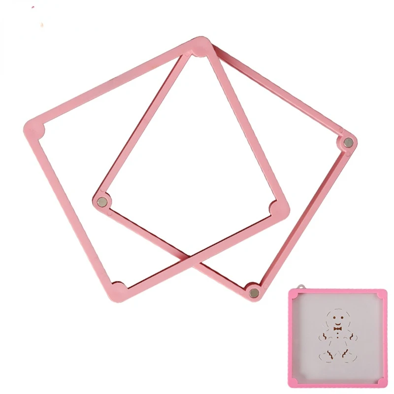 Magnetic Cookie Stencil Holder Fondant Icing Biscuit Cookie Decorating Stencil Fixing Frame Cookie Silk Screen Holder/Supplies