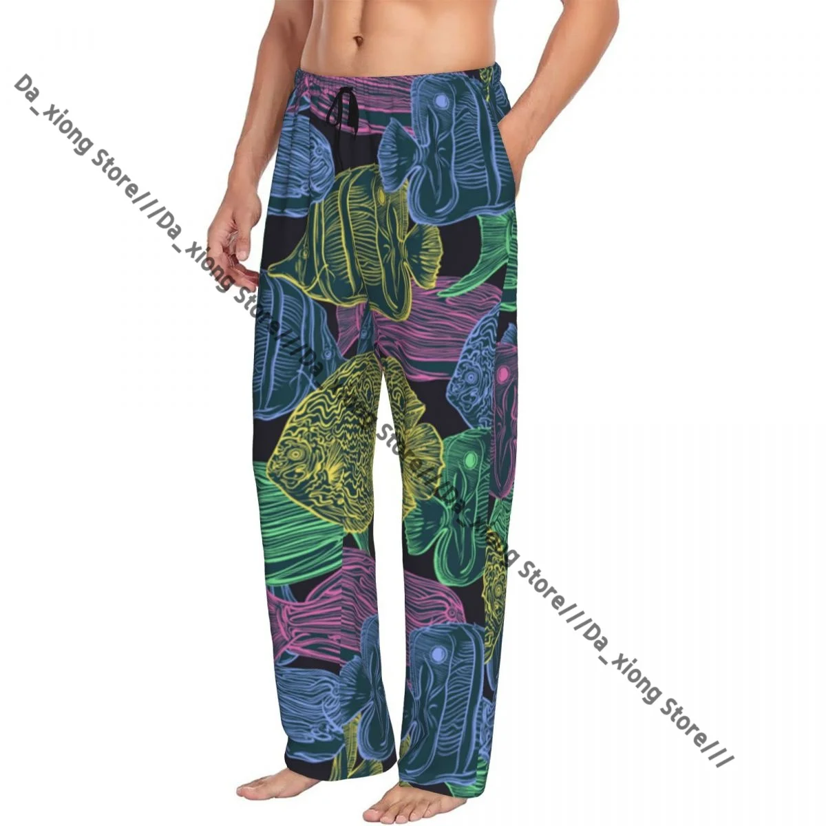 

Tropical Fish Marine Fauna Mens Pajamas Pyjamas Pants Lounge Pants Sleep Bottoms