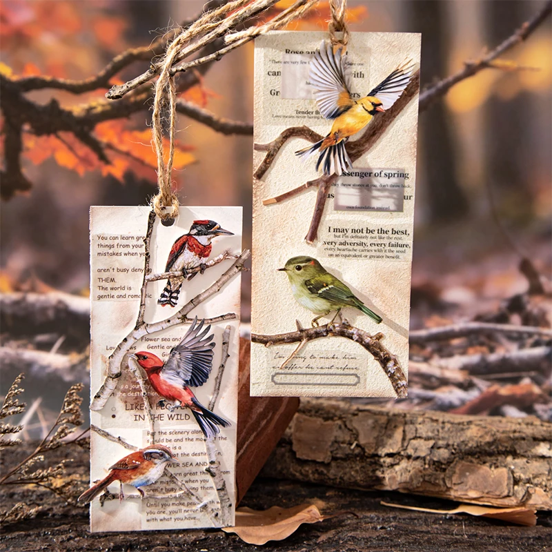 

Набор винтажных стикеров Journal GO, 20 шт., «Птицы в лесу», для творчества, скрапбукинга, открыток, ручной работы