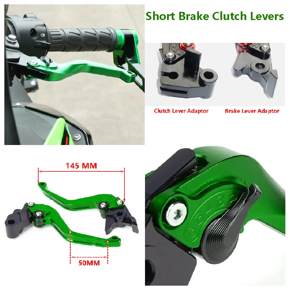 

Fits for Kawasaki Ninja 500 SE 400 KRT ABS Z500 Z400 2018-2025 Motorcycle Short Brake Clutch Lever Set Adjustable Refit Bar