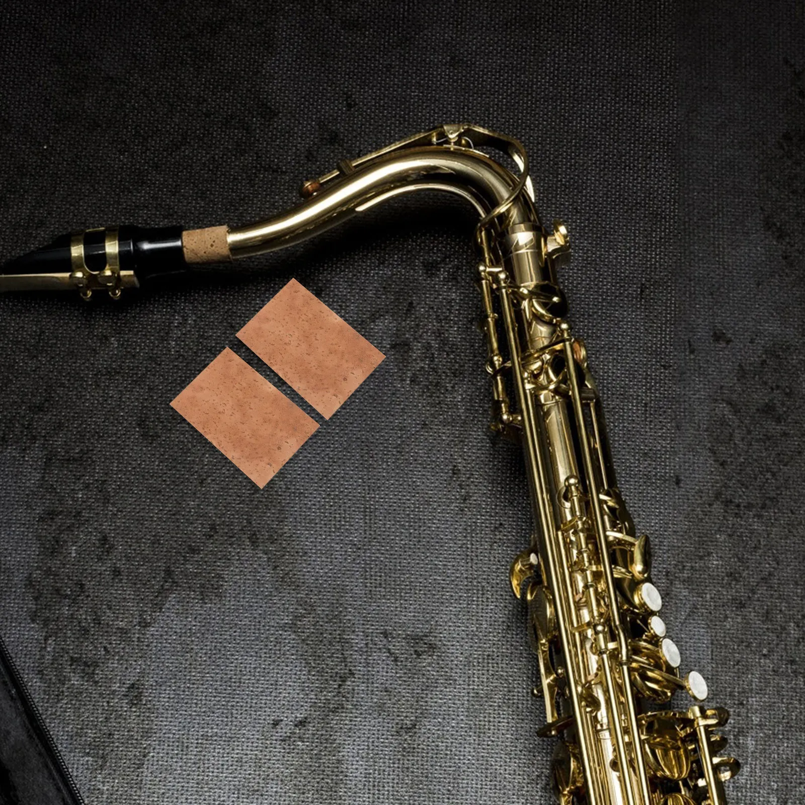2Pcs Sax Neck Cork Sheet Universal Flexible Noise Resistant for Saxophone Neck Replacement Alto Soprano Tenor Sax Cork Slices