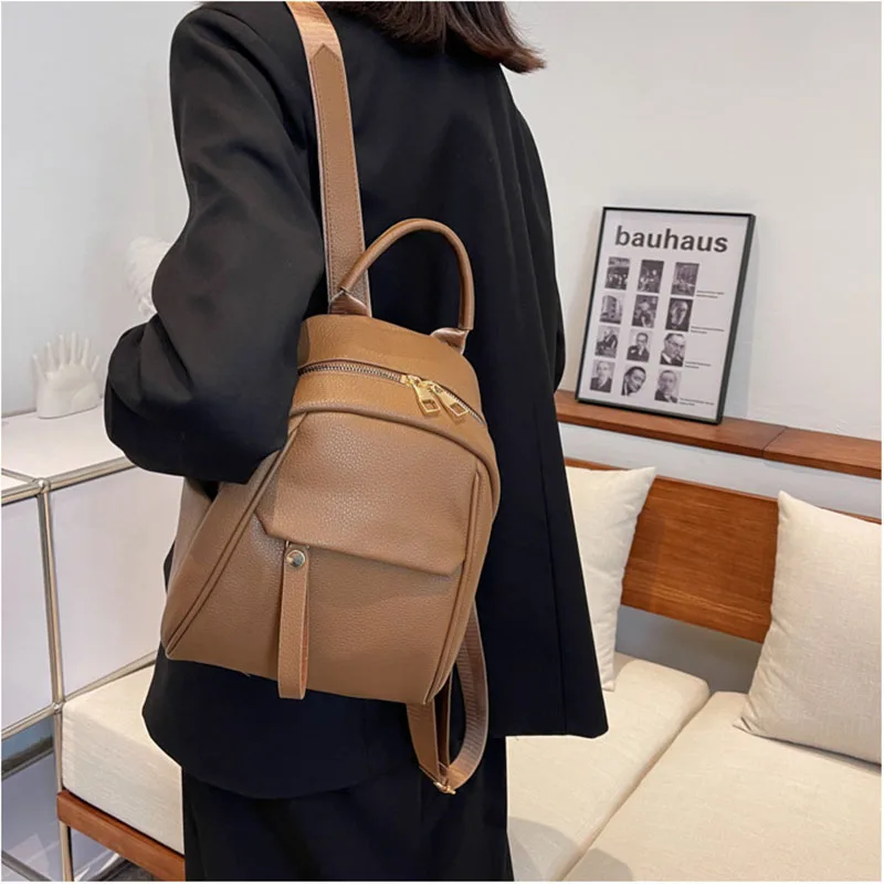 حقيبة ظهر صغيرة كاجوال ومريحة للرجال والنساء من جلد البولي يوريثان للمشي لمسافات طويلة وتسلق الجبال والسفر حقائب مدرسية محمولة #2