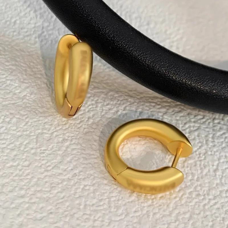 

New Arrival 925 Sterling Silver Earrings For Women Trendy Gold Round Earring Prevent Allergy Party Accessories Christmas Gift