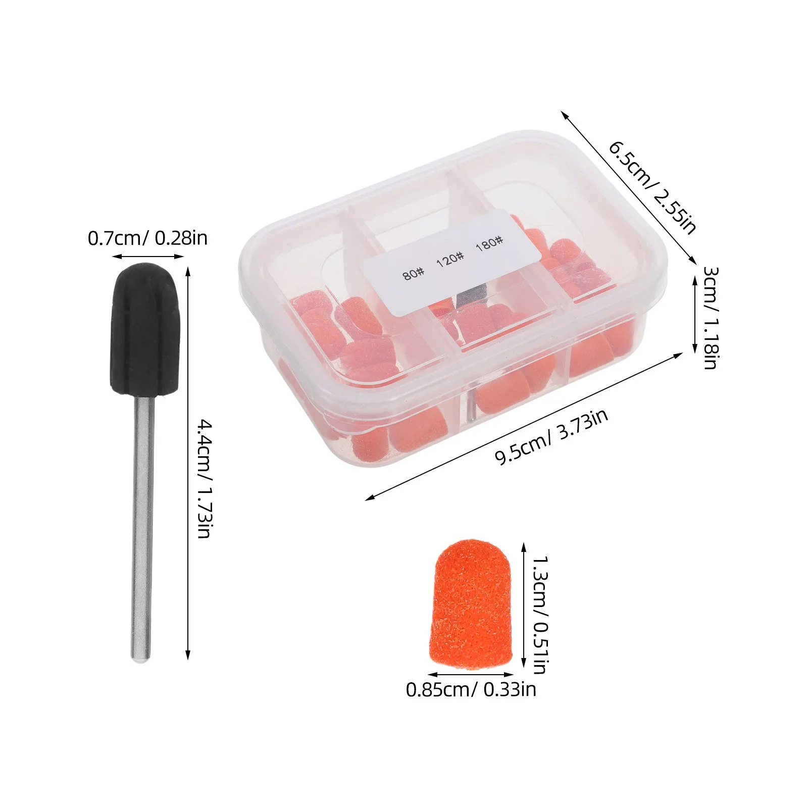 Grit fino de 7Mm para uñas de Gel acrílico, bandas de lijado para manicura y pedicura, herramientas para el cuidado de los pies