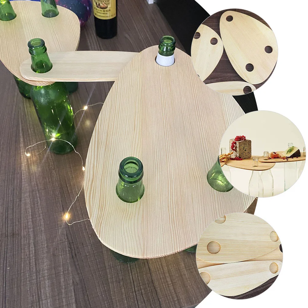

3Pcs Wood Serving Trays Portable Lightweight Floating Boards for Bottle Neck Cheese Storage Indoor Outdoor Festival Use