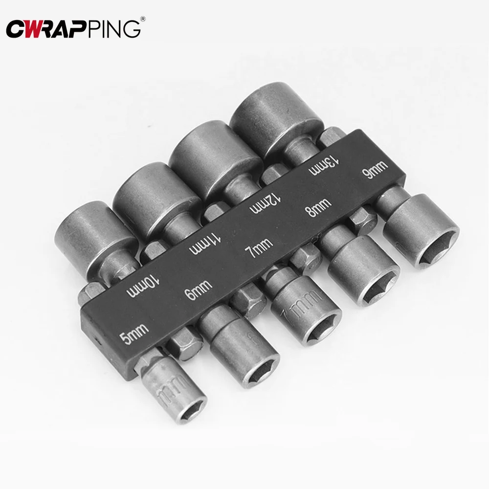 9/14Pcs Hex Sockets Sleeve Bits Nozzles Nut Driver Set 5mm-13mm Screwdriver Set Bits Sets Auto Repair Tools Socket Wrenches