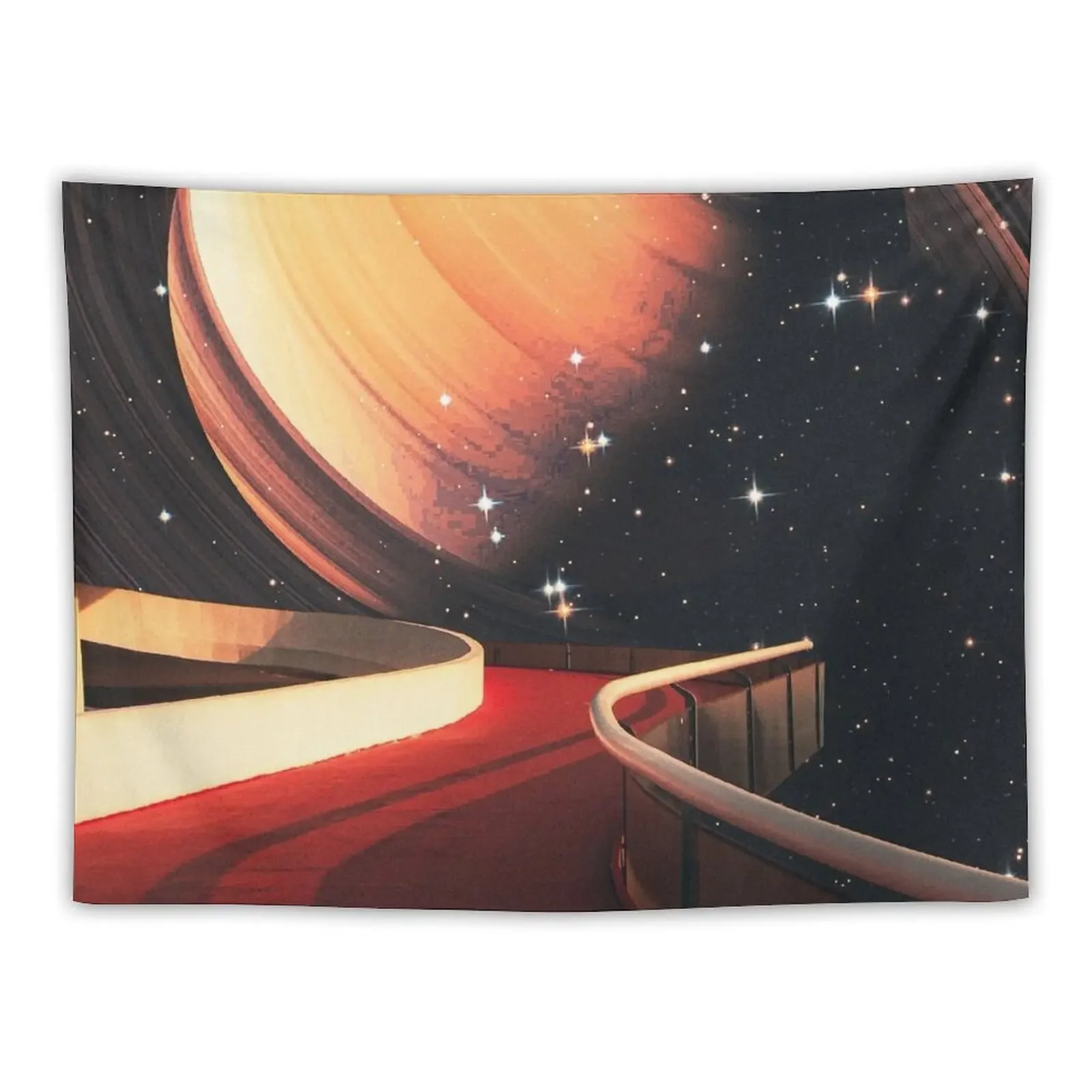 Path to Saturn Tapestry Funny Custom Mushroom Living Room Decoration Tapestry