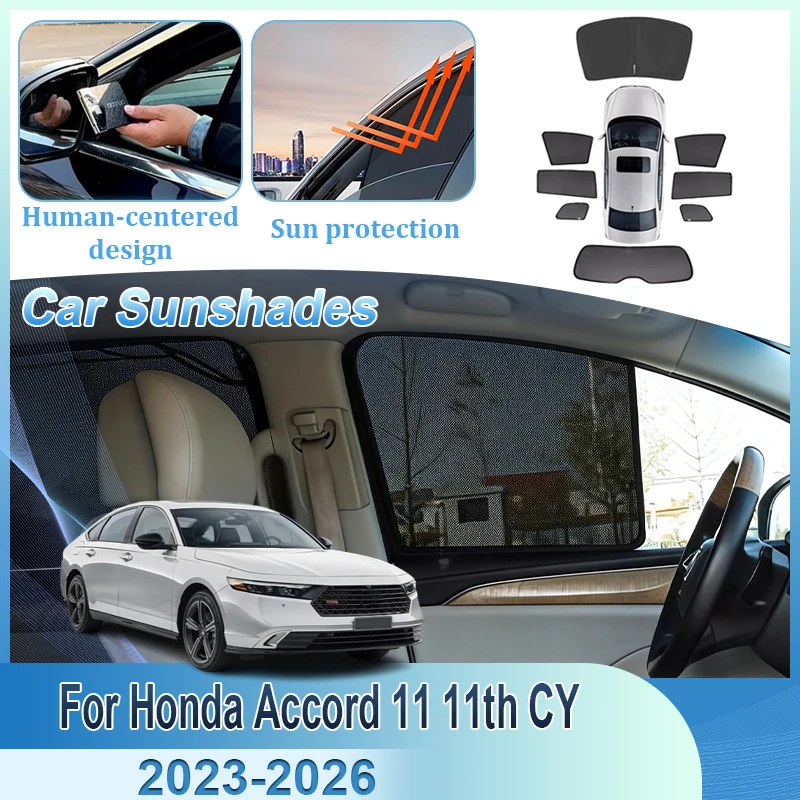 

For Honda Accord 11 11th CY 2023 2024 2025 2026 Mesh Shade Shield Windshield Curtain Car Visor UV Protection Cover Accessories