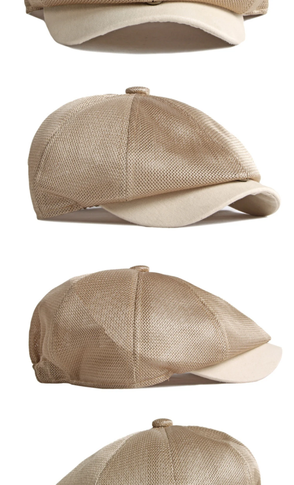 HT4821 Baskenmützen Frühling Sommer Mesh-Kappen für Herren und Damen Künstler-Malermütze Atmungsaktive Ivy Flat Cap Unisex Achteckige Baskenmütze – Detail 7