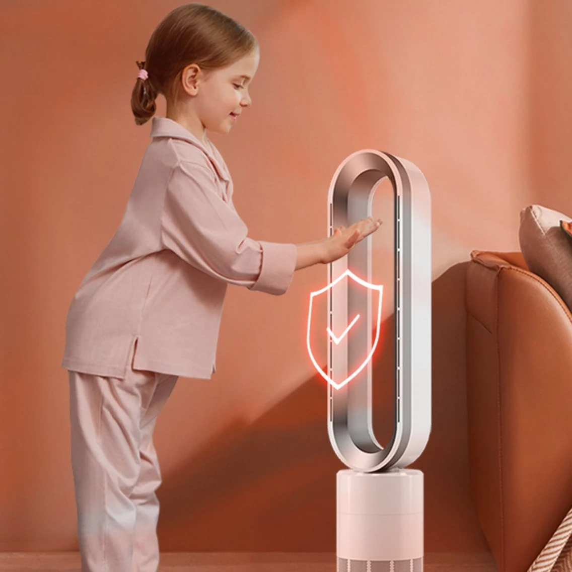 1800 واط سخان غرفة كهربائي بارد وساخن المحمولة الخالية من الشفرة مروحة ومدفأة مكيف الهواء الخالية من الشفرة ومروحة سخان ساخن للاستخدام المنزلي #5