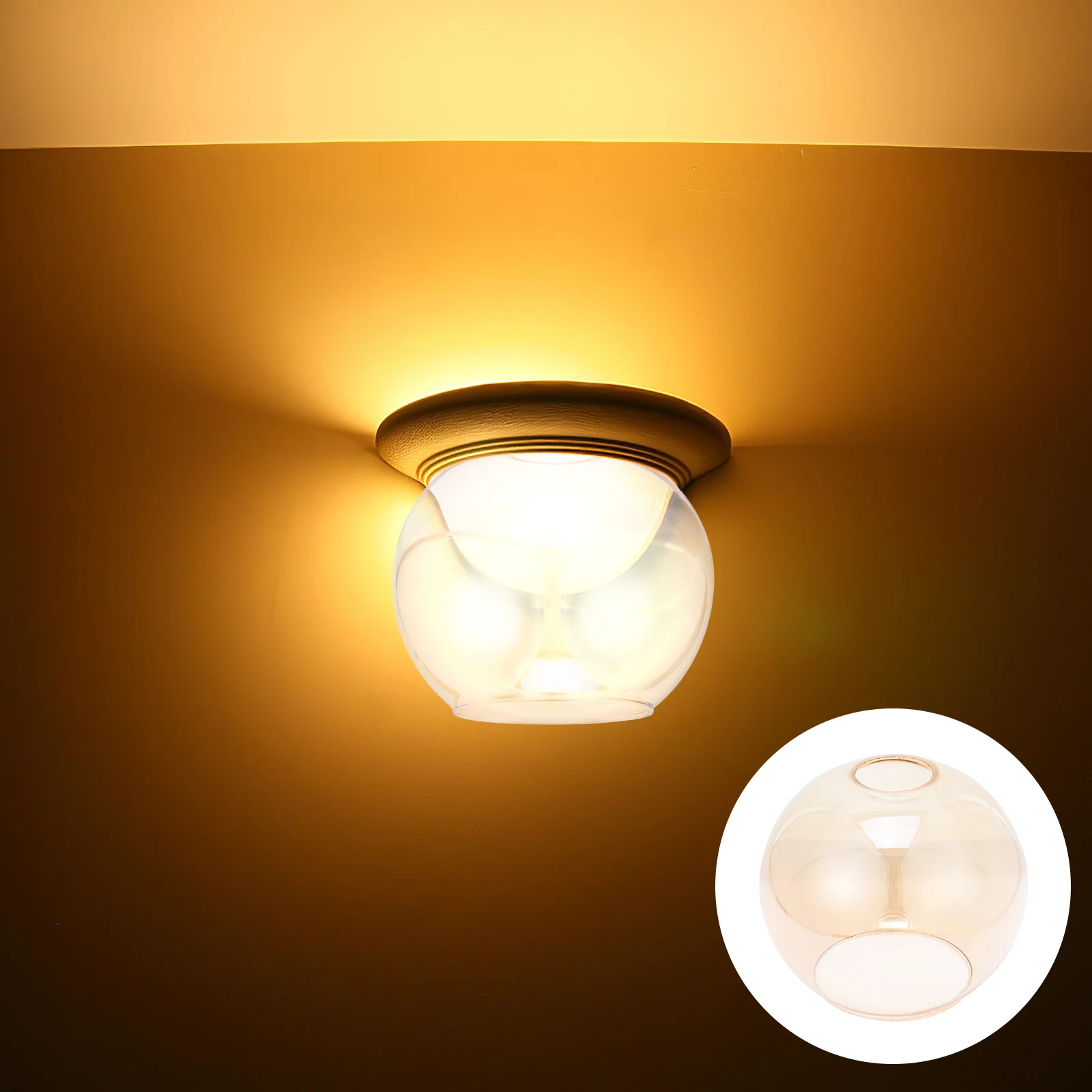 

Globe Ball Shaped Glass Lampshade High Transmittance for Living Room Bedroom Dining Room Ceiling Pendant Wall Light