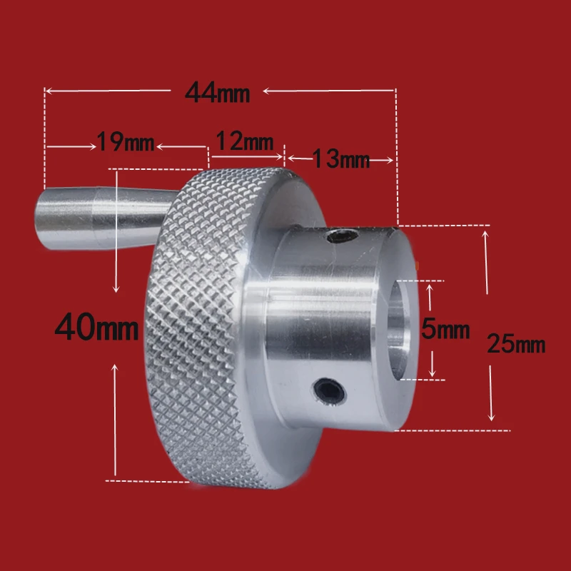 CNC Knurling Sliding Table Screw Rod Knob Crank 5/6/7/8/10/12mm Rotating Handle Embossed Stepper Motor Positioning Hand Wheel