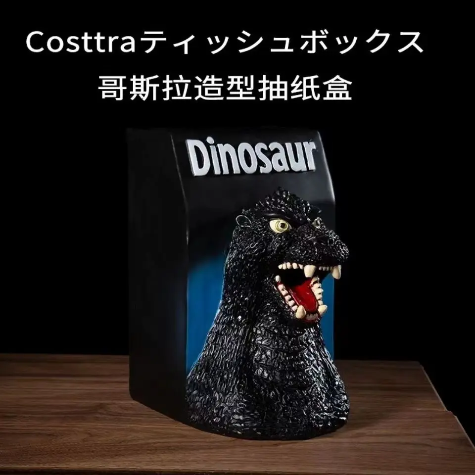 Cartoon Anime Godzillas Tissue Box Ashtray King Of Monsters Personality Creative Dinosaur 3D Resin Tissue Box Home Decoration