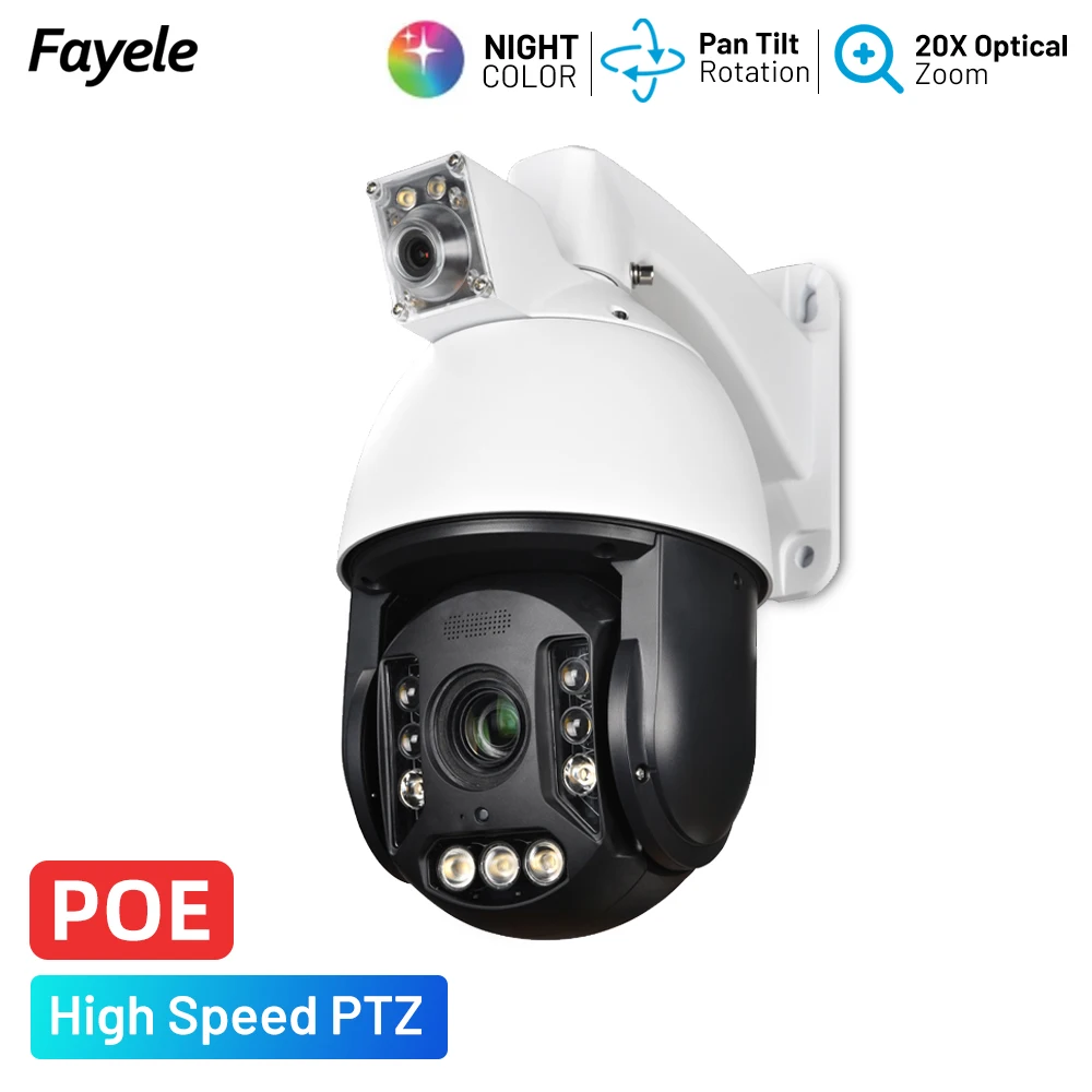 

CCTV Security Video Surveillance 5MP Dual lens Cam AI Smart Linkage Auto Trackinng Full Color Night Vision POE Street Protection