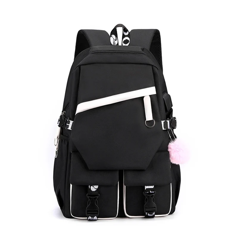 Lady High Capacity Waterproof College Backpack Trendy Girls Boys Patchwork Laptop School Bags Cute Girl Travel Book Bags