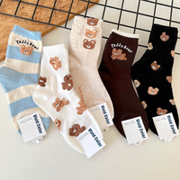 Good Quality Cartoon Elegant Lady Bear Women's  Cute Socks Cotton Harajuku Style Woman Novelty Breathable Sox Christmas Gifts