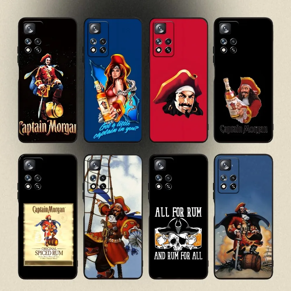 Alkohol Piraten Kapitän Morgan Rum Handyhülle für Samsung Galaxy A20, A21s, A22, A31, A32, A52, A53, A72,73, A80, A91 weiche schwarze Abdeckung