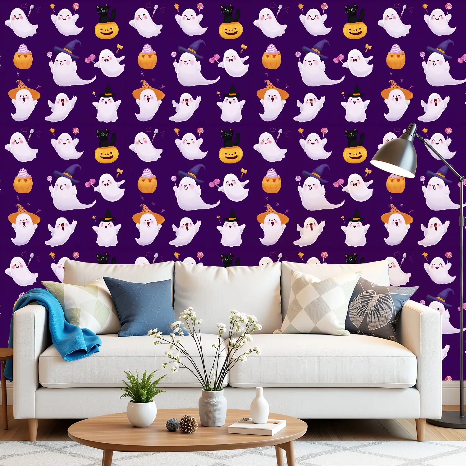 

Милые аксессуары для Хэллоуина, обои 22,83 "X 118" водонепроницаемые обои для гостиной/спальни/ванной комнаты, наклейка на стену из ПВХ