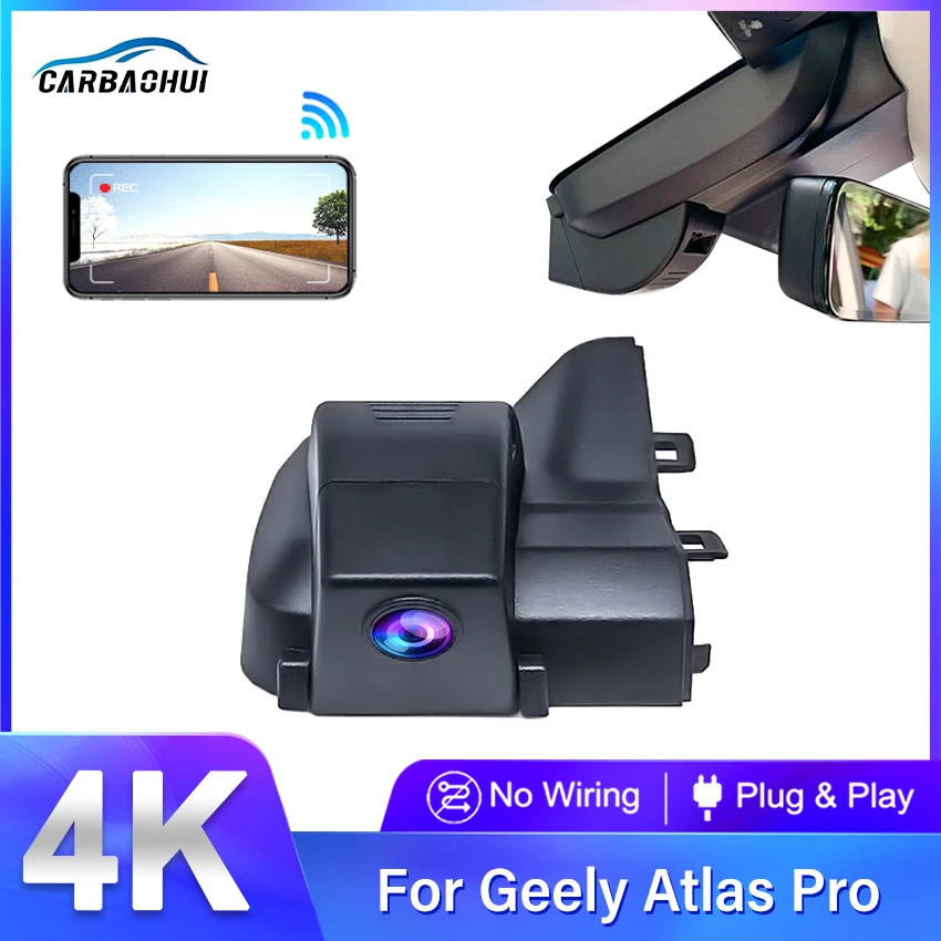 New Plug and play 4K HD Car DVR Video Recorder Wifi Dash Cam Camera For Geely Atlas PRO STAR ZONE 2020 2021 APP Control USB Port