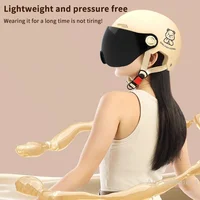 1 pieza 3C certificado hombres y mujeres adultos dibujos animados bicicleta eléctrica motocicleta medio casco con gafas casco de seguridad para bicicleta