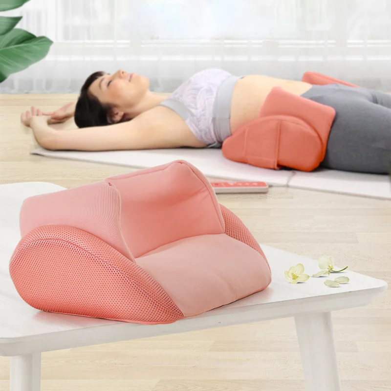 Bantal pijat tulang belakang Lumbar elektrik multifungsi, untuk perbaikan pinggul Postpartum pemijat kompres panas untuk pinggang belakang dan kaki