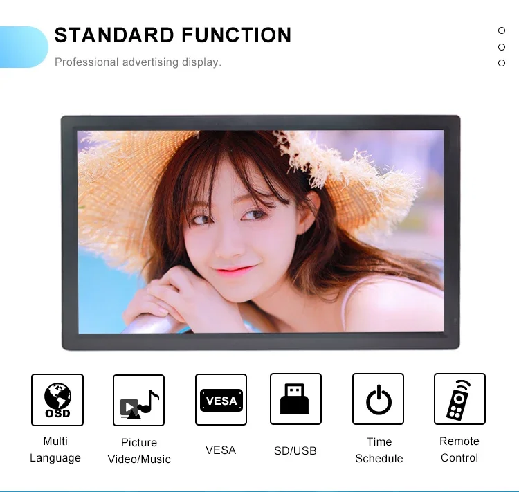 popular size competitive price 32 in motion lcd digital picture frame with loop video