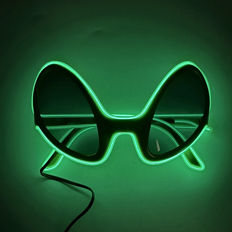 Occhiali alieni a LED Concerto di Halloween Birra NightClub Rave Accessori Uomo Illumina Cosplay Alien Cool Occhiali Occhiali da sole divertenti