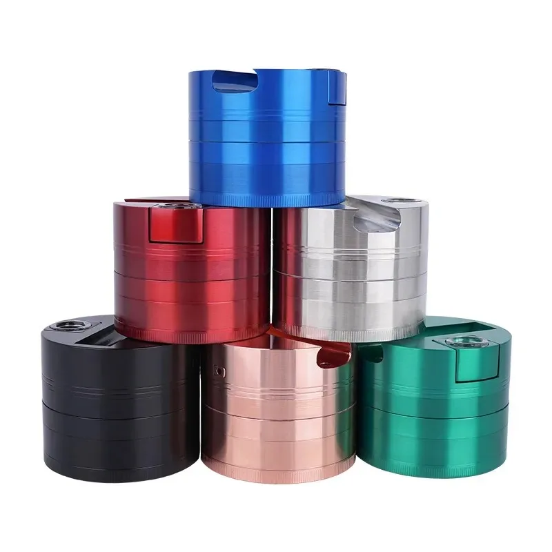 Multifunctional Zinc Alloy5 Layer Herb Tobacco Grind Spice Grinder chopped Portable Lighter Slot Handpipes Cigarette Holder