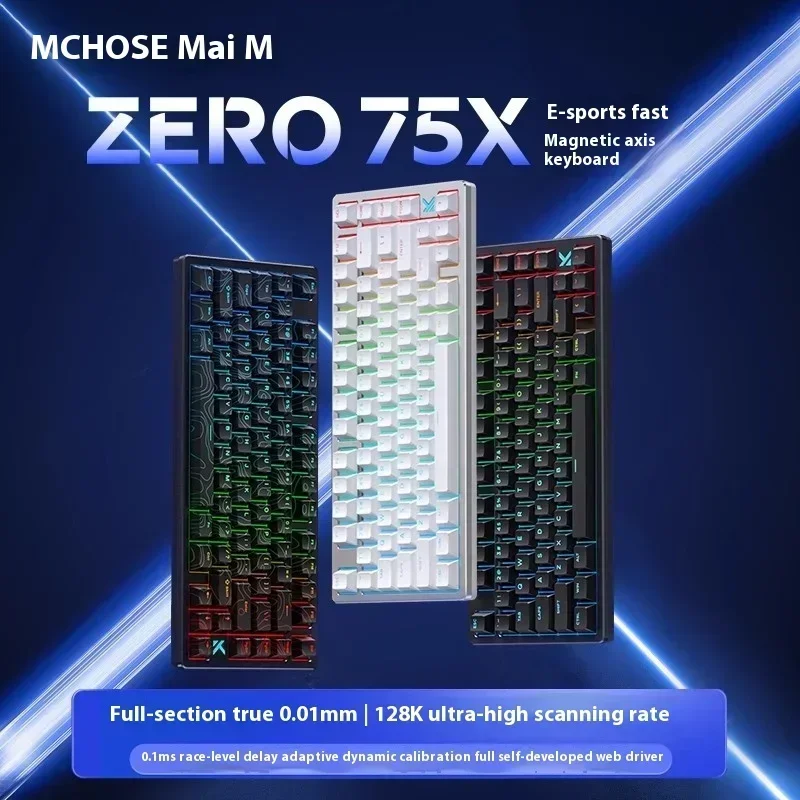 MCHOSE ZERO 75X Mechanical Keyboard RGB Wired RT0.01mm Hall Sensor 8k Esports Gaming Keyboard Custom Pc Accessory Gifts