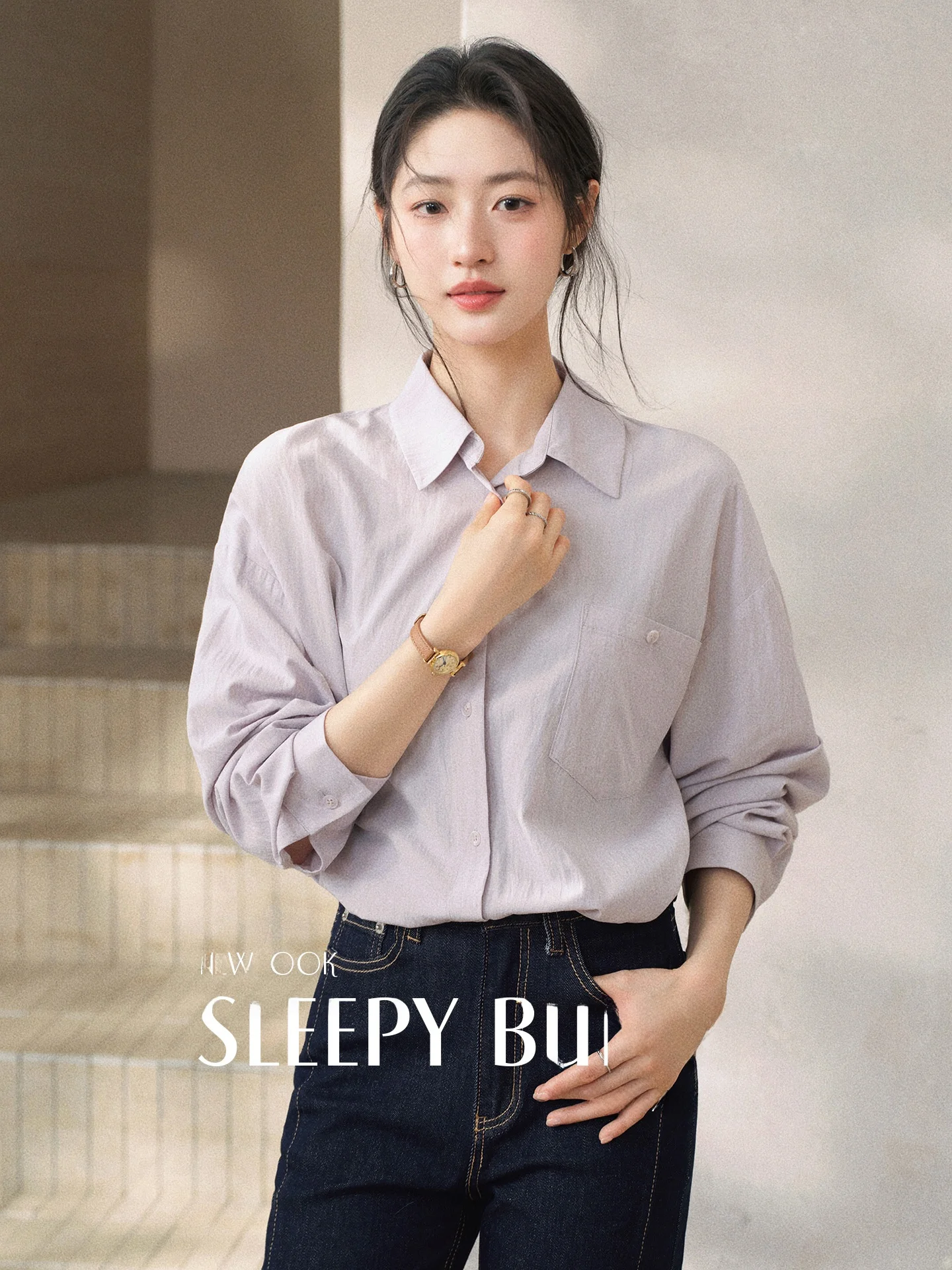 

Spybunny Casual Cotton Linen Long Sleeve Shirt Women's Spring Commute Versatile Personality Top Flip Collar Loose Fit Shirt