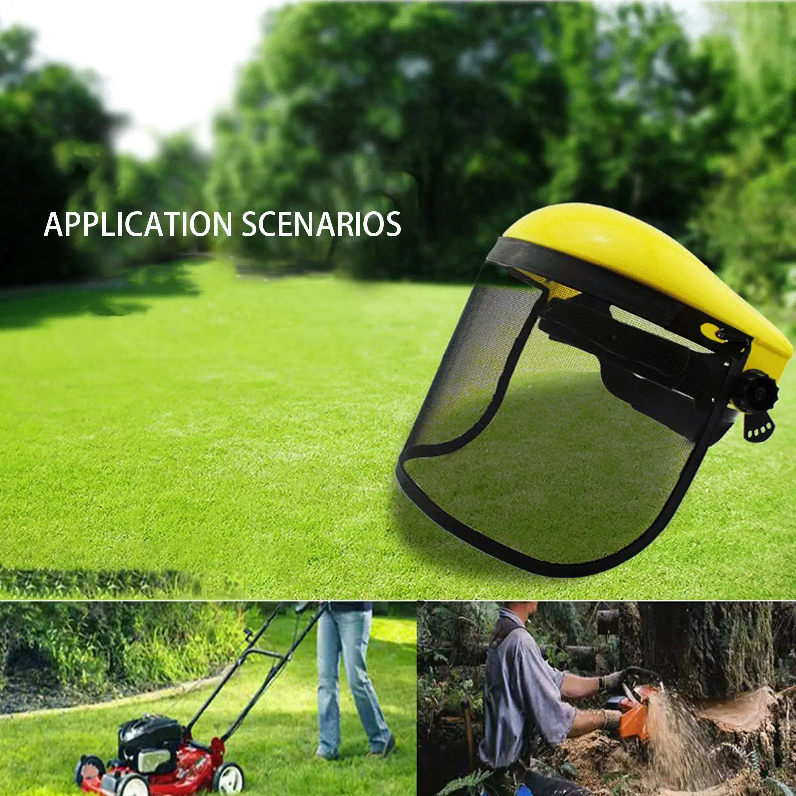 Garden Wire Mesh Protective Face Shield with Wire Visor Chainsaw Protective Hat Adjustable Safety Masque for Men Arborist Yard