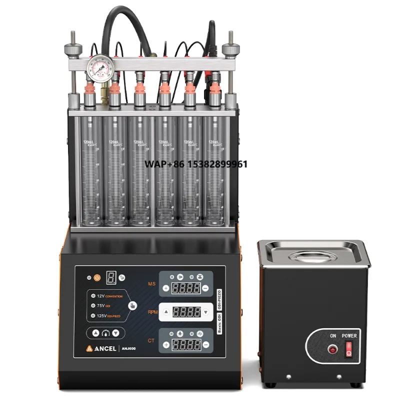 ANCEL ANJ600 GDI Piezo 6-Cylinder Fuel Injector Tester Cleaner Machine 110/220V Car Motorcycle Ultrasonic Cleaning Auto Tools