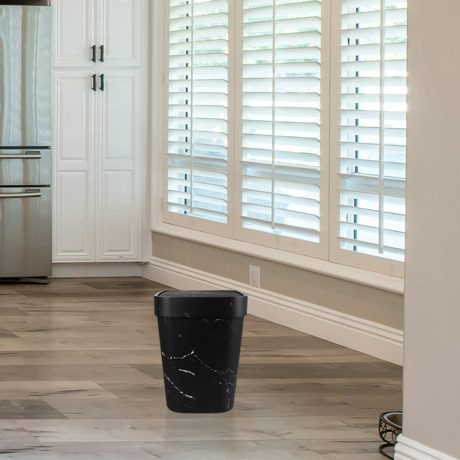 

Marbled Trash Can Garbage Cans Good Looking Container Bathroom Plastic Bedroom Cute Waste Baskets Office
