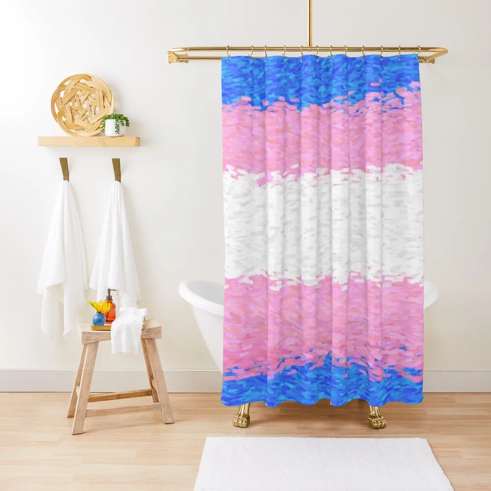 

Trans Flag Shower Curtain Modern Bathroom Accessories Modern Showers For Bathroom Anti-Mold Waterproof Shower Shower Set Curtain