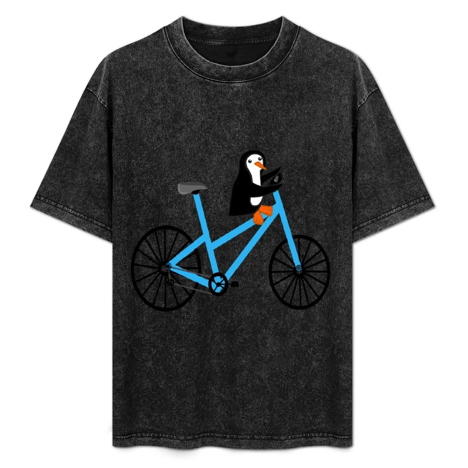 

Penguin On A Bicycle T-Shirt Comfortable Workout Short Sleeve Shirt