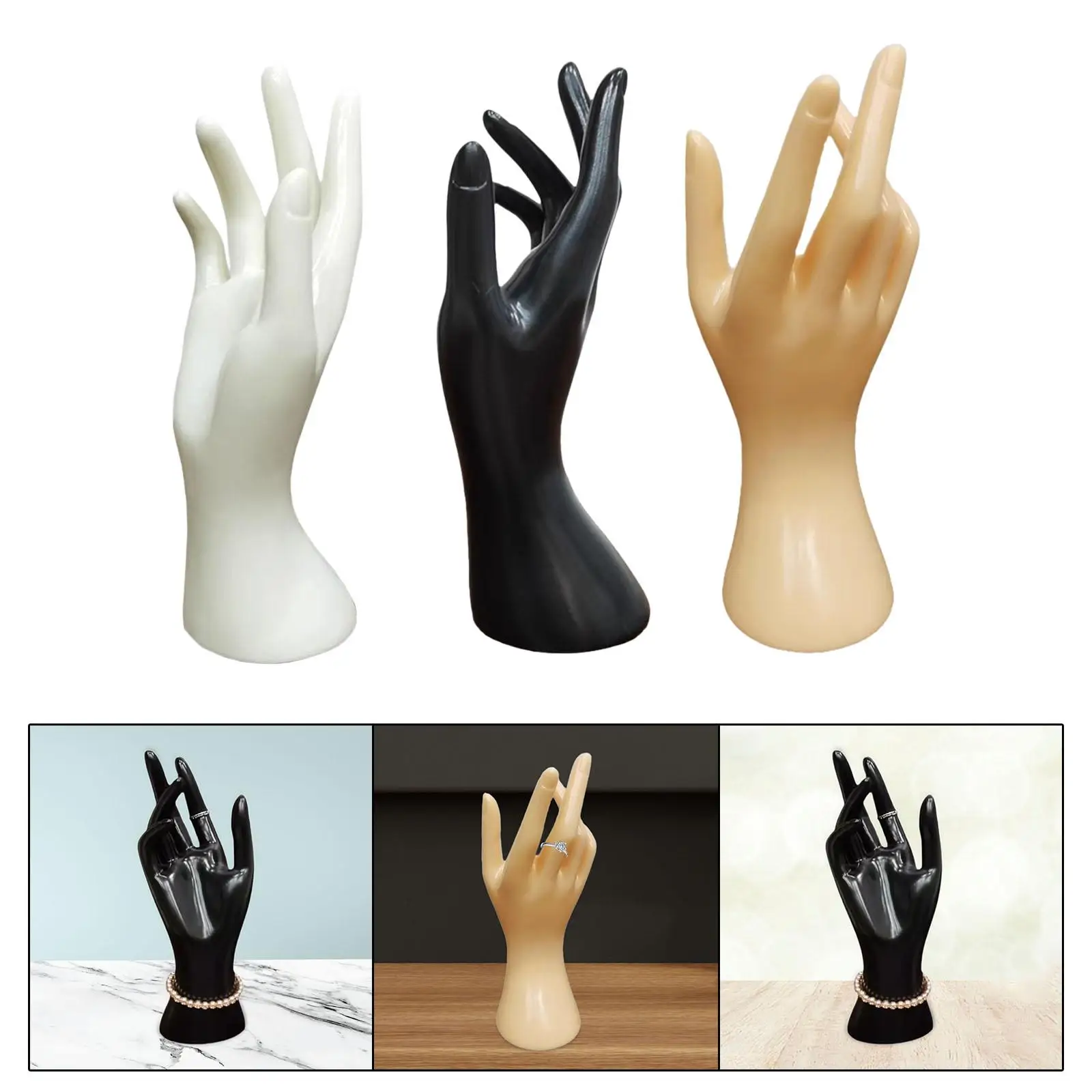 Female Mannequin Hand Model Home Organization Countertop Shops Desktop Portable Necklace Rings Display Stand Jewelry Organizer