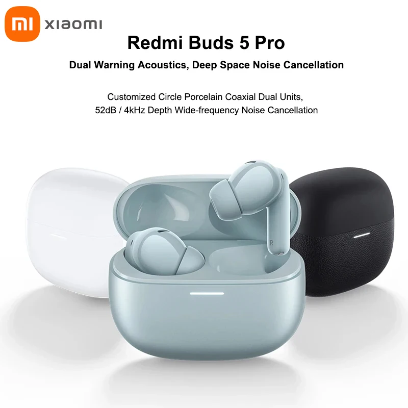 Xiaomi Redmi Buds 5 Pro Earphone Up to 52dB Active Nolse Cancellation 38 Hours Long Battery Life 480mAh Buds5 Global Version