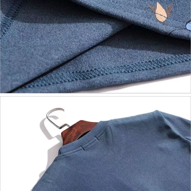 2023 nuovi vestiti da donna top o-collo manica lunga spessa ufficio signora pendolare autunno inverno Casual stampato t-shirt tutto-fiammifero