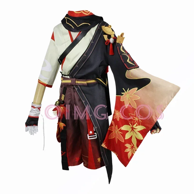 Genshin Impact Kaedehara Kazuha Cosplay Kostüm Uniform Perücke Anime Halloween Kostüme für Männer Spiel