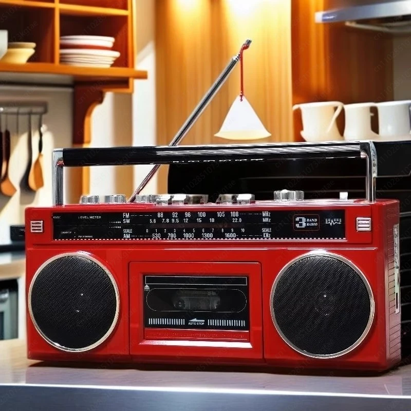 Vintage Cassette Tape Player Recorder with Radio, Multi Function Two Channel Retro Audio Player