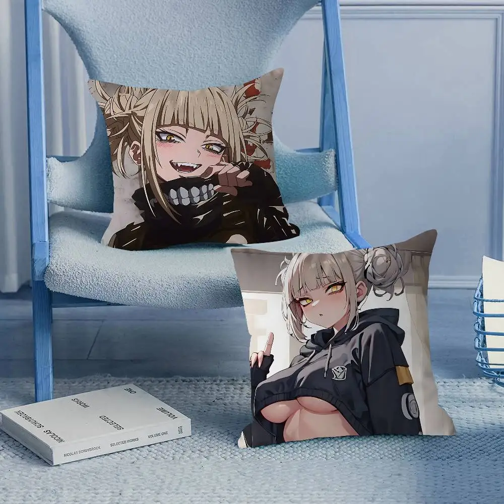 

Anime H-Himiko Toga Hero Academia Pillow Covers Cartoon Sofa Decorative Home Double-sided Printing Short Plush Cute Cushion
