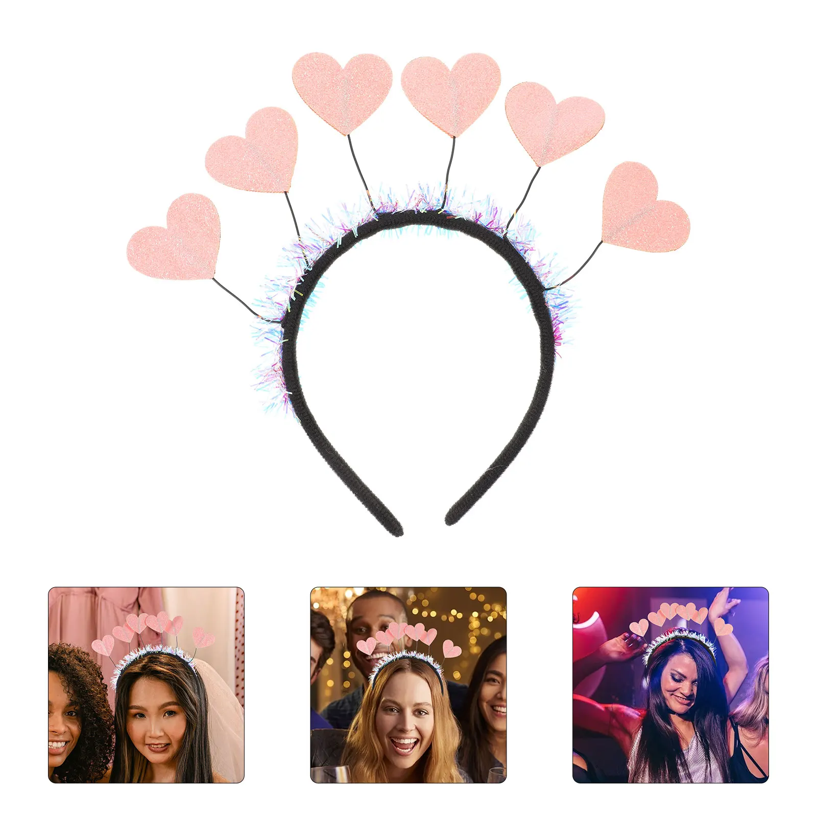 

Heart Shaped Headband for Women Girls Valentine Day Hair Accessories Birthday Photos Props Decorative Design
