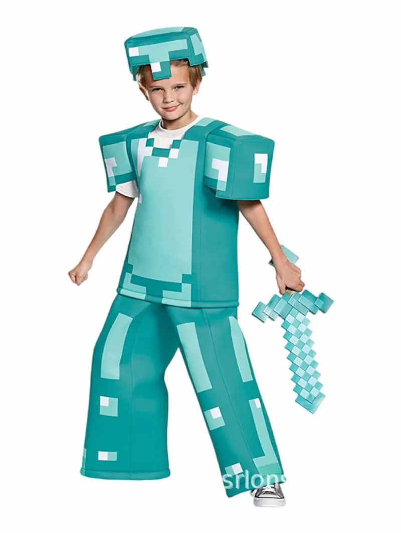 Spielfigur Cosplay Kostüm Pixel-Stil Rollenspiel Block-Design Performance-Kostüm Halloween-Outfit Film-Design im Gleichen Stil
