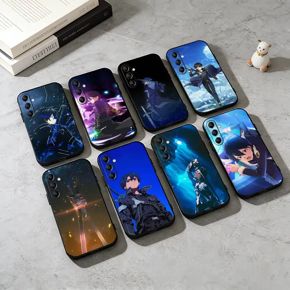 K-Kazuto Kirigaya Anime Game  Phone Case For Samsung Galaxy A73,A72,A71,A70,A53,A52,A51,Soft Silicone Black Cover