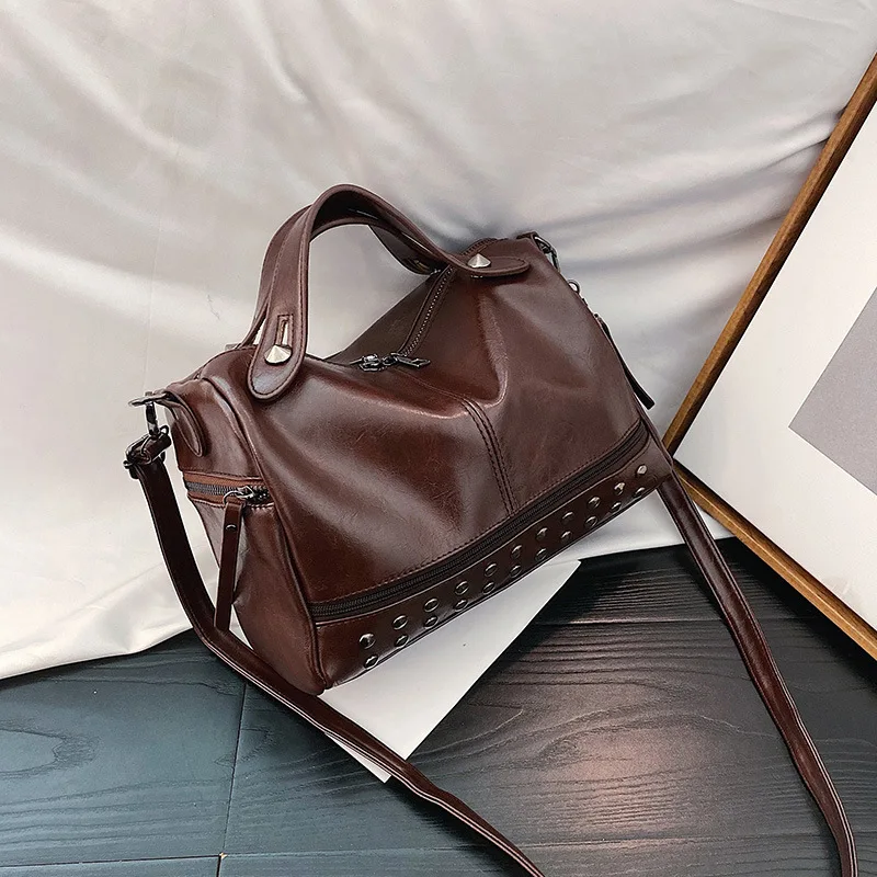 

Новая тенденция модной темпераментной сумки на плечо из мягкой искусственной кожи, женская универсальная сумка-тоут Boston, большая вместительная сумка через плечо